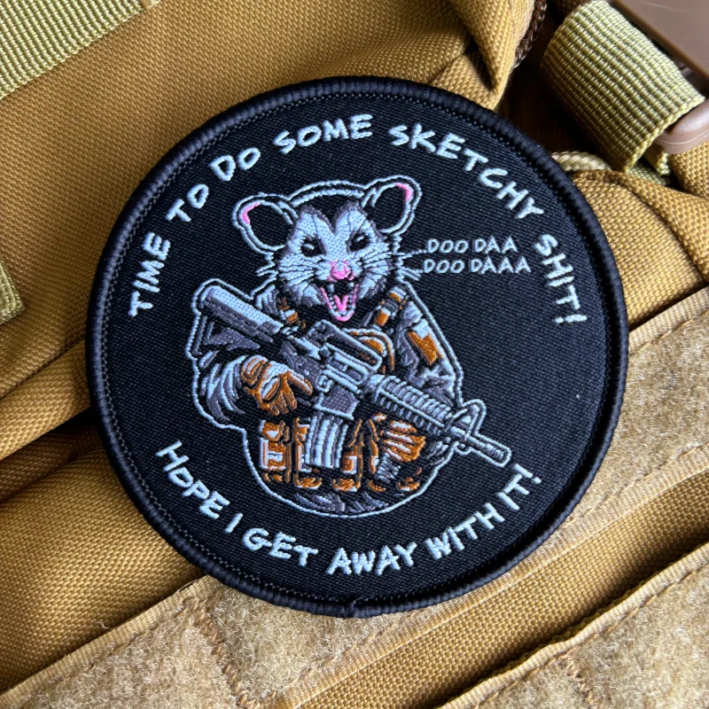 Parches tácticos de soldado rato, parche bordado del ejército, gancho y bucle, insignia de moral de guerrero roedor, brazalete militar, pegatina para mochila - imagen 3