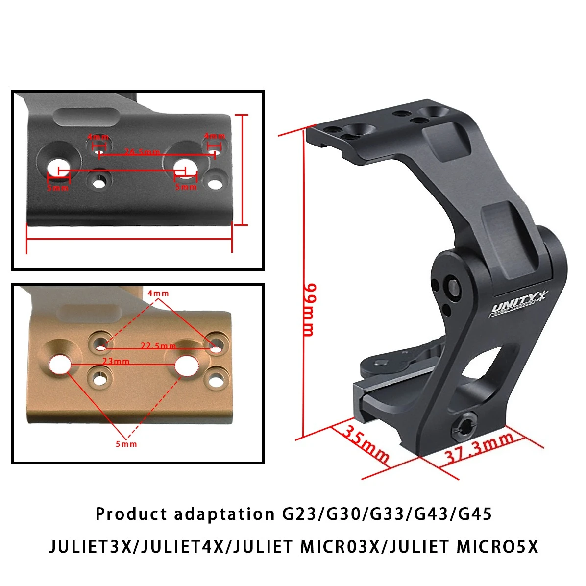Montaje táctico FAST FTC OMNI lupa Riser 2,26 2,91 alcance plegable unidad ajuste Eotech G33 G43 G45 3X Airsoft mira telescópica - imagen 3