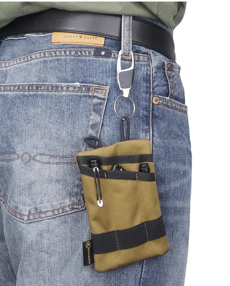 Mini bolsa táctica EDC, billetera, monedero, riñonera con correa para el hombro, cuchillo para acampar al aire libre, bolsillo colgante para tarjeta de crédito - imagen 4