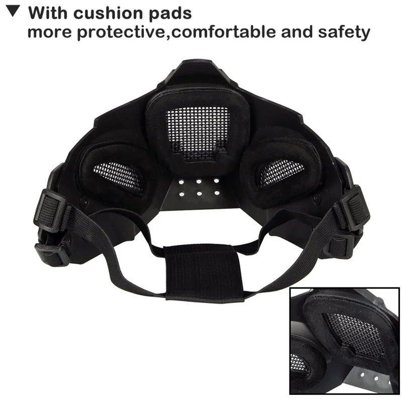 Máscara táctica militar de guerrero de hierro, máscara protectora transpirable de media cara para caza, Paintball, Airsoft, accesorios CS Wargame - imagen 4