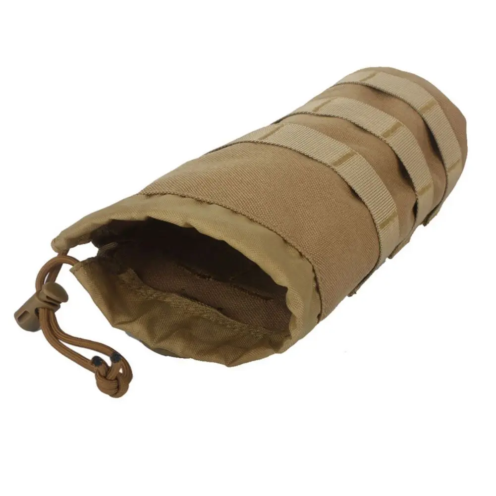 Bolsa de botella de agua con cordón ajustable, sistema Molle para exteriores, Camping, caza, escalada, hervidor de agua Oxford, bolsa cruzada Actical - imagen 2