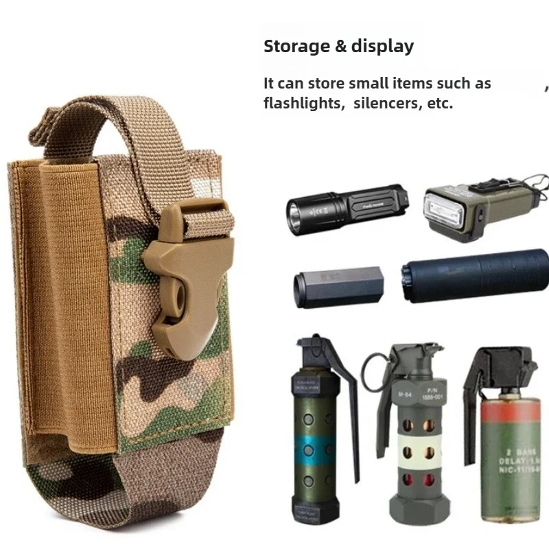 Bolsa táctica Molle para Walkie Talkie, funda para interfono, bolsa para granada, soporte para linterna, bolsillo para cinturón de combate, chaleco de caza - imagen 3