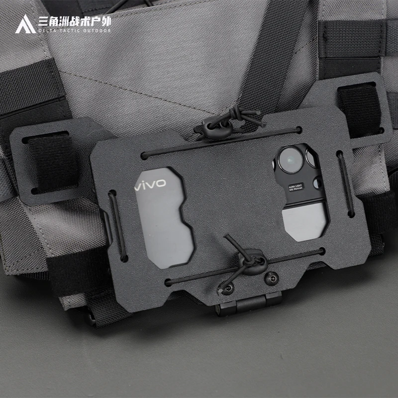 Soporte táctico para funda de teléfono MK4 colgante en el pecho, consola de operación de tablero de navegación montada en la parte delantera, almacenamiento plegable MOLLE - imagen 4