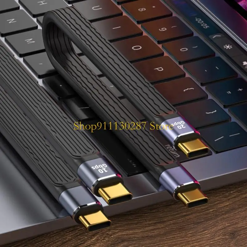 J1HC Cable carga velocidad 10/20 Gbps, suave a línea 13 22 negro con chip E-Marker - imagen 4