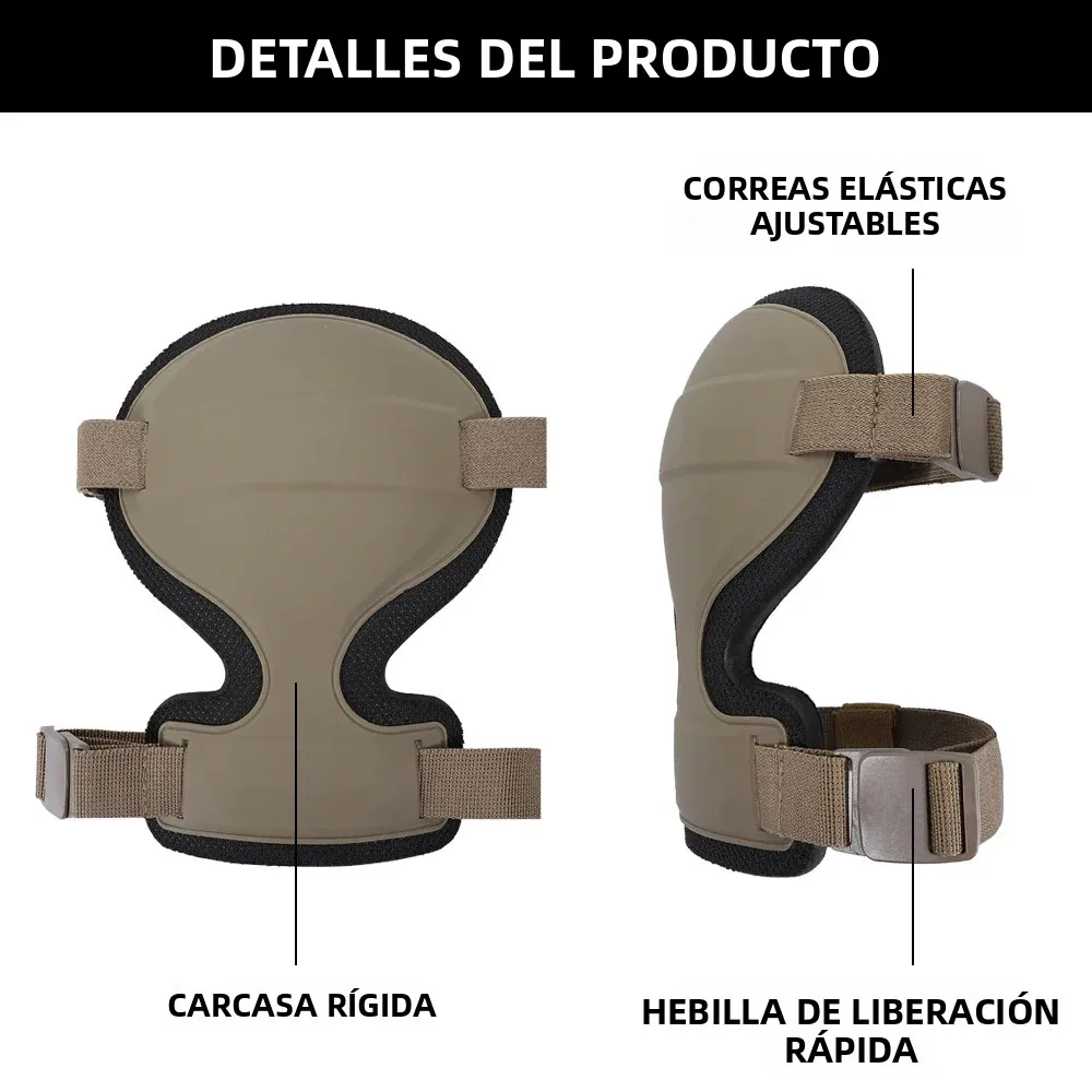 Rodilleras Airsoft – Protección entrenamiento combate - imagen 3
