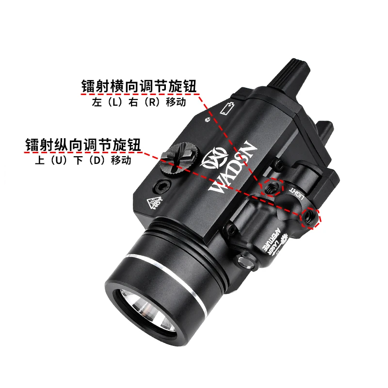 Wadsn-linterna táctica Surefir XC2 para arma, visor Láser rojo y verde para pistola Airsoft Glock G17 18C 19 Fit 20mm Rail - imagen 3