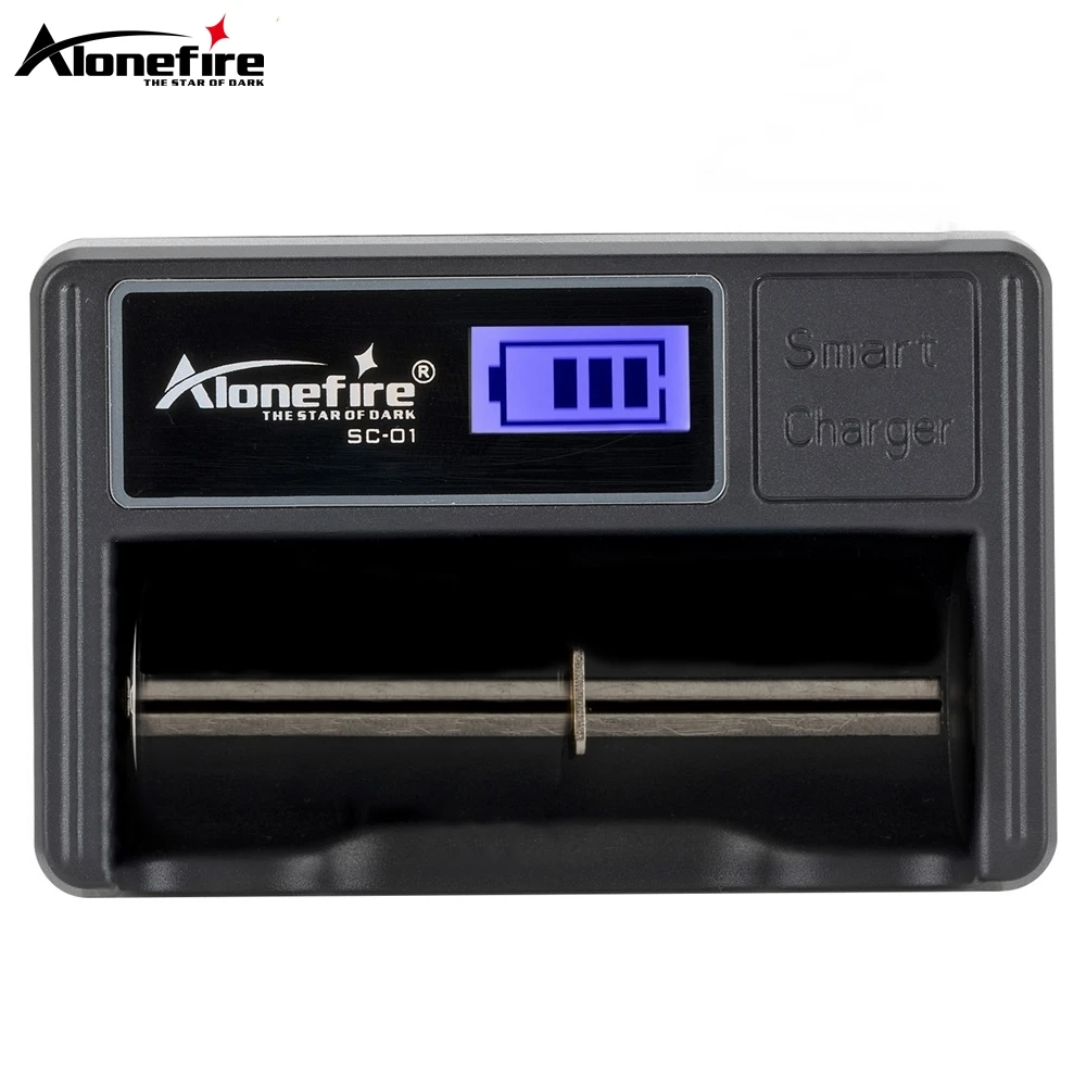 Alonefire-cargador USB LCD 1A/2A, linterna recargable de 3,7 V, cargador de batería de iones de litio para 18650/16340/14500/21700/26650 - imagen 5