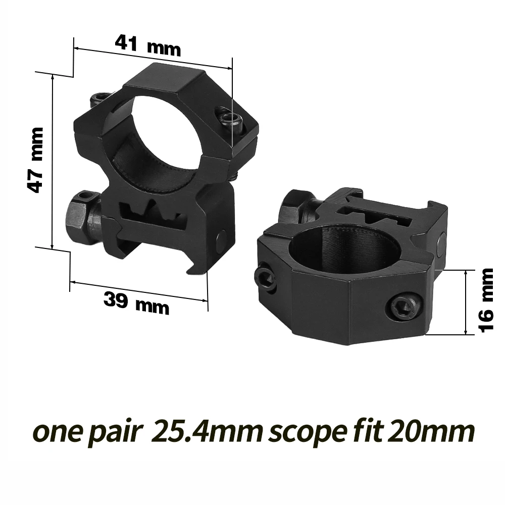 Anillo de montaje para mira telescópica de Rifle, Riel de cola de milano de 30mm/25,4mm, 11mm/20mm, perfil alto y bajo, montaje de caza - imagen 5