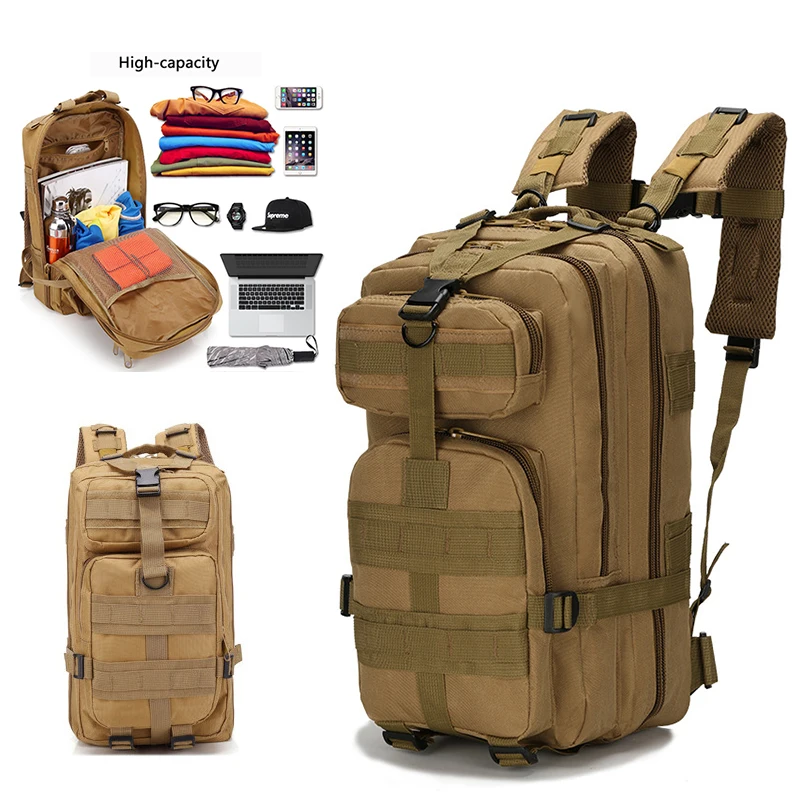 Mochilas tácticas de 25/50L para hombre, bolsas de supervivencia al aire libre, paquete de asalto 3P, paquete EDC Molle para senderismo y caza - imagen 2
