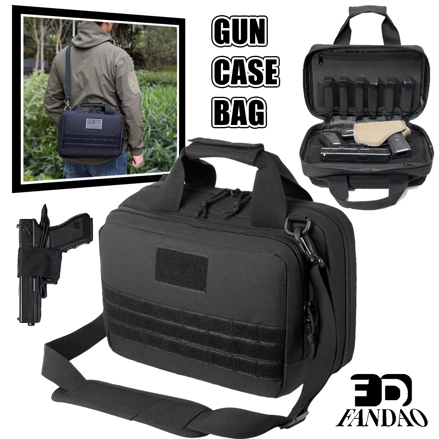 Estuche táctico universal para 1-2 armas con cremallera segura