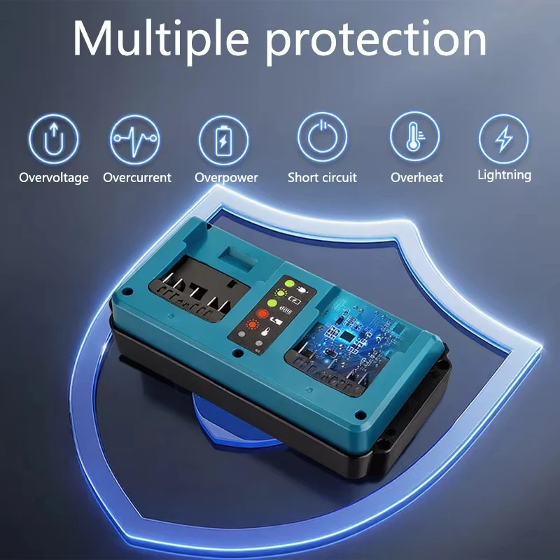 Cargador de batería de iones de litio de 2 puertos de carga rápida para Bosch 18V 20V GBA18V80/GBA18V40/GBA18V120 - imagen 5