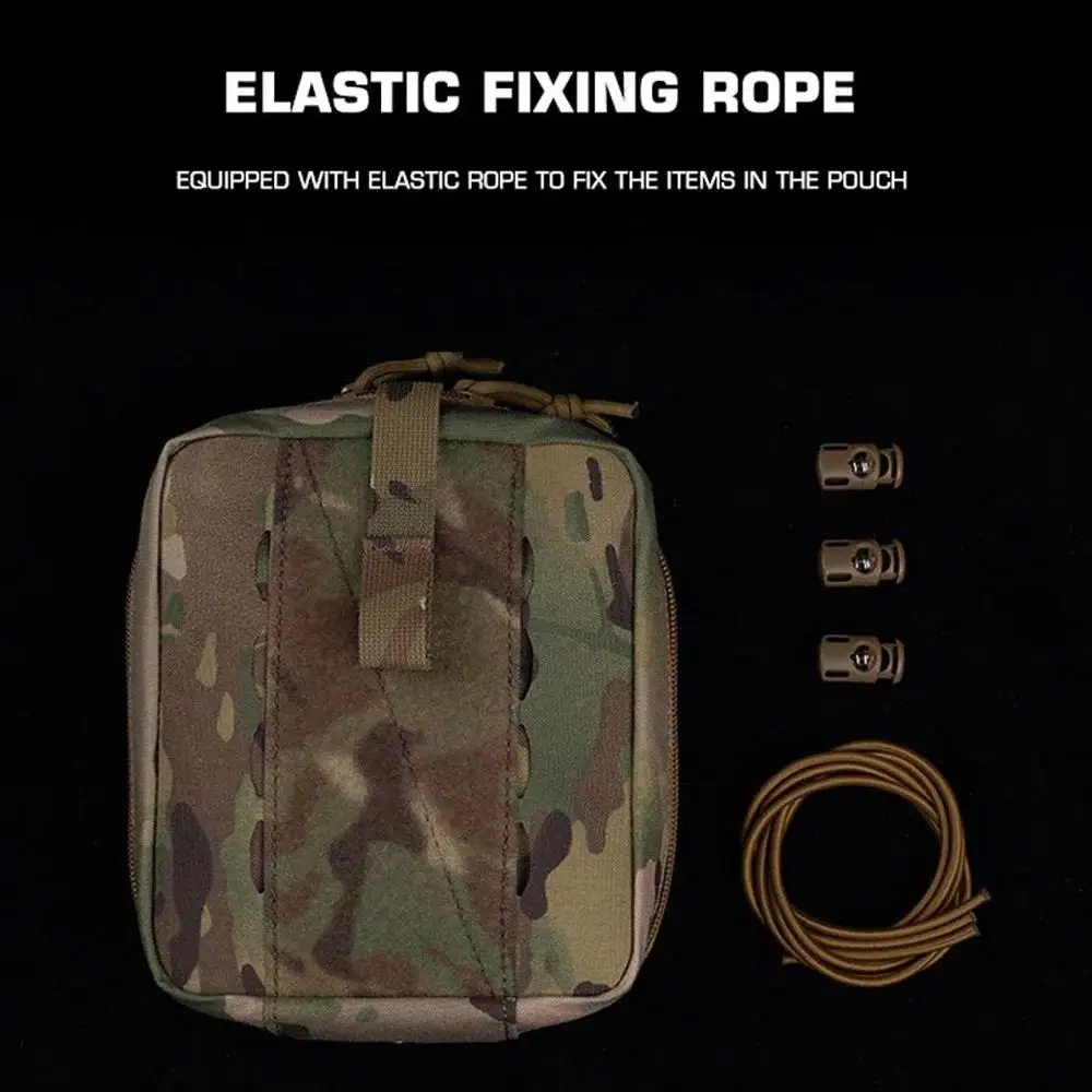 Bolsa táctica MED MOLLE, botiquín de primeros auxilios de despliegue rápido, caza al aire libre, Camping, supervivencia, bolsa de herramientas de emergencia, camuflaje de combate Airsoft - imagen 3