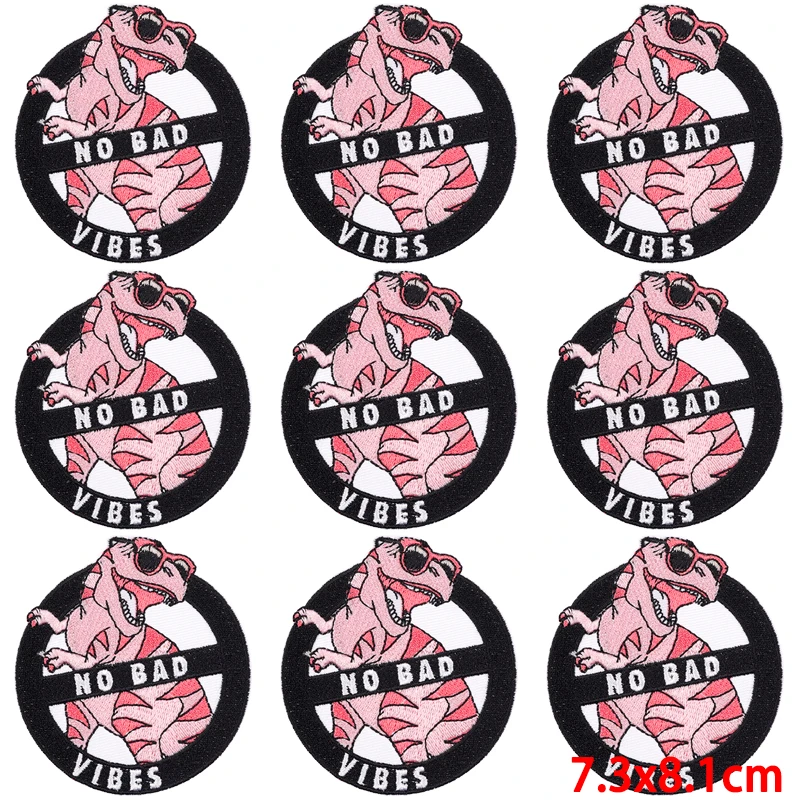 10 unids/lote parche de animales Punk parches bordados para planchar para ropa parches termoadhesivos en ropa parche Fusible cosido de Hip Hop - imagen 3