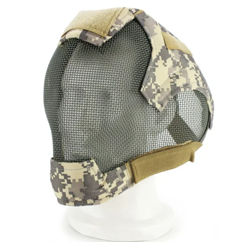 Máscara facial completa Airsoft, juego de guerra, malla de acero, máscara protectora para cabeza de Paintbal, cubierta completa para caza, máscara V6 para tiro CS Wargame - imagen 5