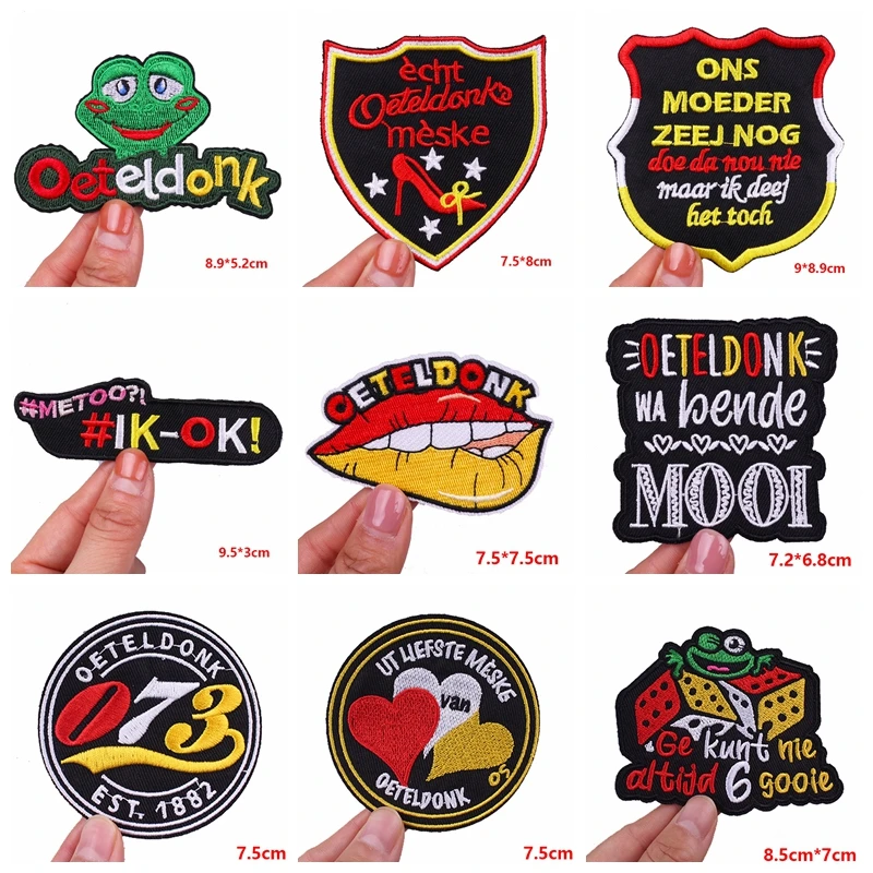 5 uds. Parche con emblema de Oeteldonk de Países Bajos bordado de rana de Carnaval de Países Bajos DIY parches para planchar para ropa chaquetas insignias para coser - imagen 2