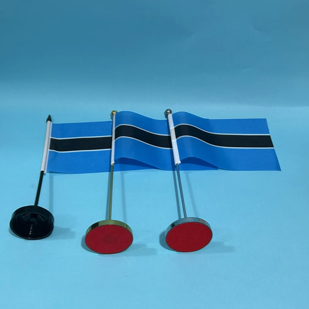 BANDERA DE SKY, escritorio de oficina, bandera pequeña de Botswana, 14x21cm, poliéster, BWP, bandera nacional de Botswana, pancarta de país, adornos de escritorio - imagen 2