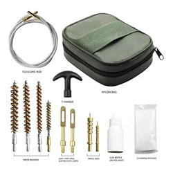Kit limpieza pistola cepillos nailon 9mm bolsa portátil exteriores