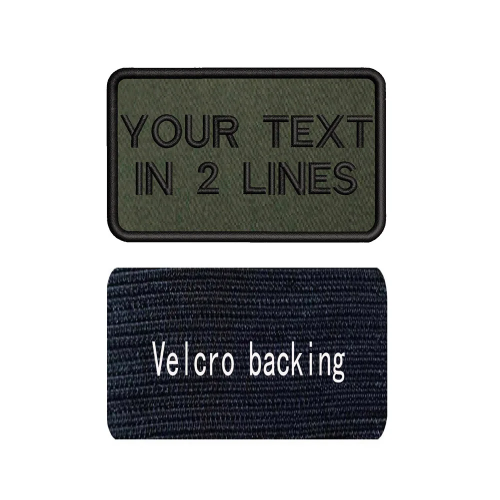 Parche bordado verde militar personalizado – Nombre táctico 8x5cm - imagen 3