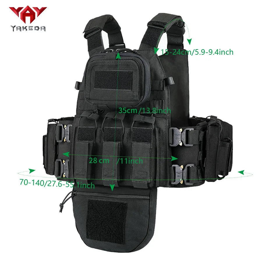 YAKEDA-Chaleco de entrenamiento multifuncional de protección completa, molde con hebilla de serpiente de metal, chaleco de camuflaje para exteriores de liberación rápida - imagen 4