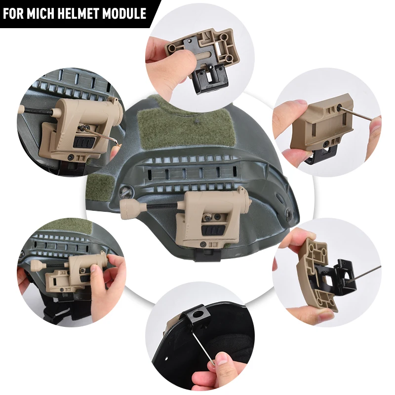 Luz táctica rápida para casco Mich MPLS 2,0 carga 4 modos rojo verde blanco IR MOLLE lámpara para casco señal de caza linterna LED - imagen 4