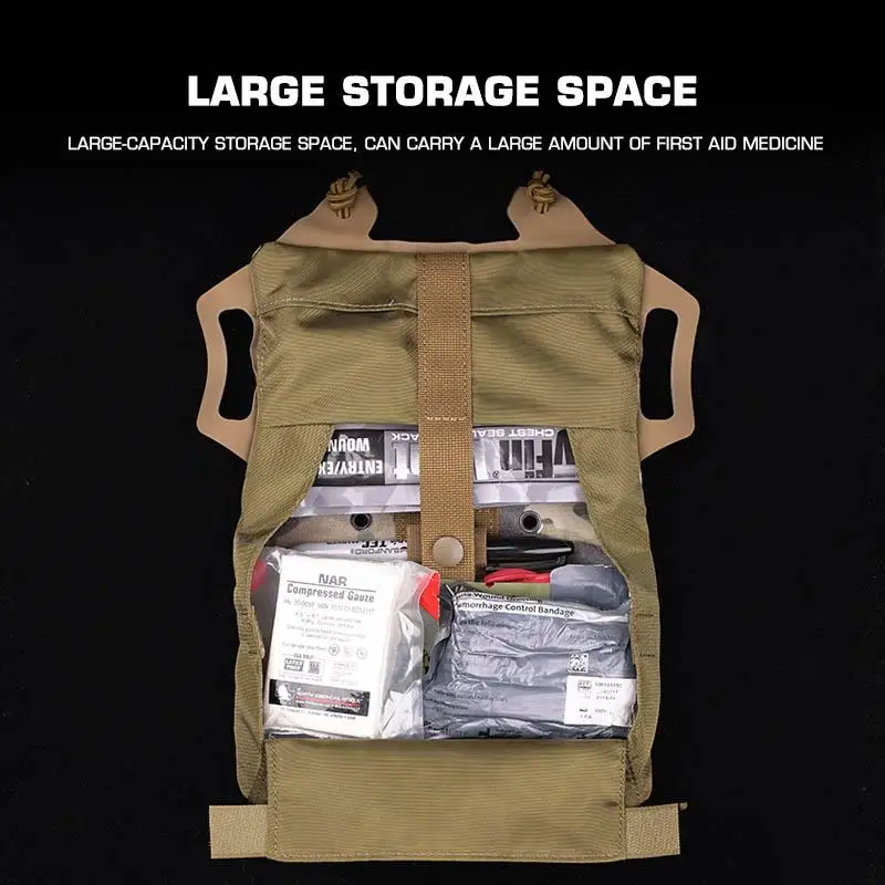 Bolsa IFAK Modular de despliegue rápido, bolsa de primeros auxilios con gancho y bucle de liberación rápida, bolsa médica de gran capacidad con bolsillo lateral para guantes - imagen 5
