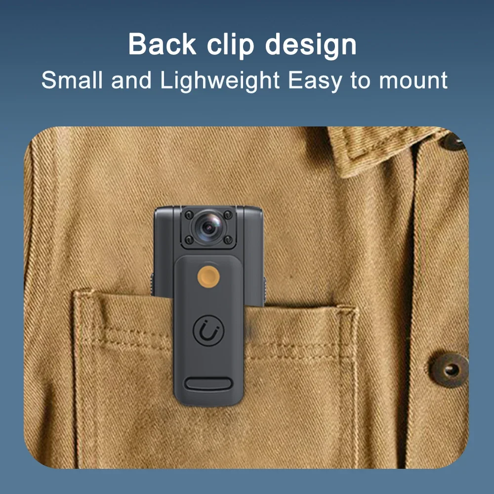 2K HD Wifi Cámara corporal Visión nocturna infrarroja Mini cámara completa 130 °   Lente gran angular 180 °   Ajustable para la seguridad de la aplicación de la ley - imagen 4