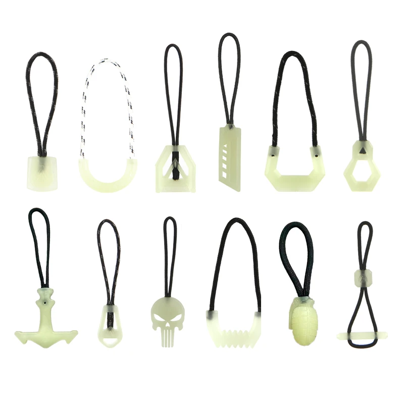 Cabeza de tracción que brilla en la oscuridad, accesorios de mochila con función táctica, mango de extensión de cuerda, cola de tracción, ropa de otoño para exteriores - imagen 5