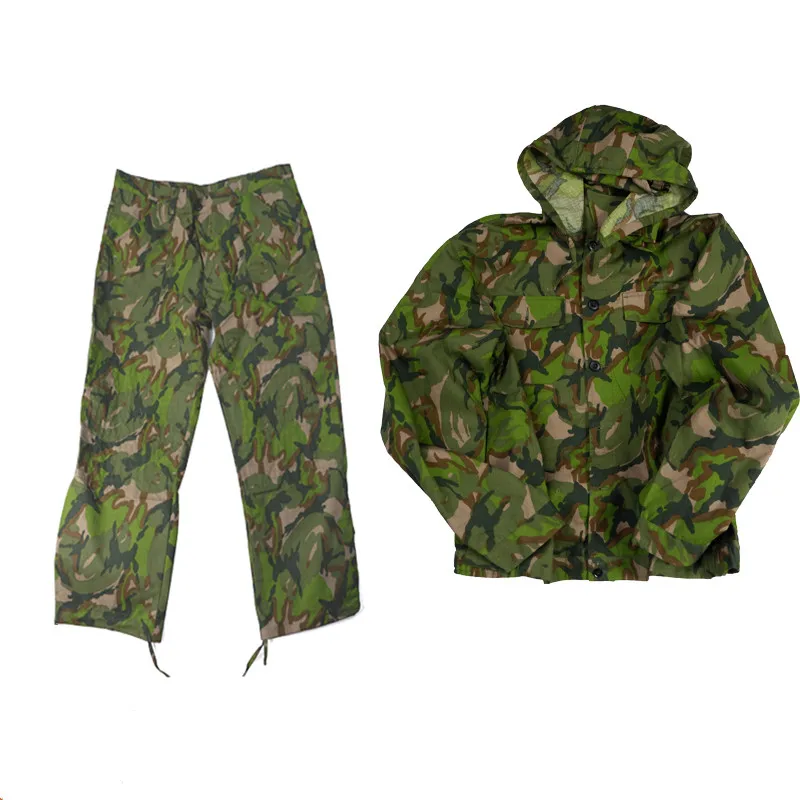 Sombrero de camuflaje grande, top desmontable y pantalones, traje de camuflaje