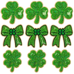 Parche bordado trébol irlandés termoadhesivo – Verde vintage para planchar