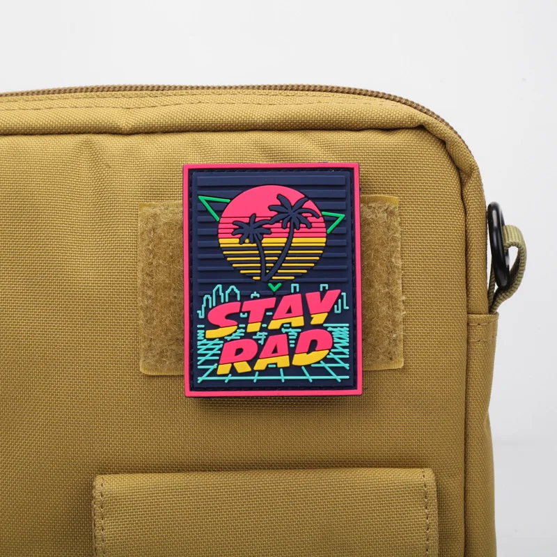 Parche de PVC 3D STAY RAD para ropa, insignia de moral, gancho y bucle, parches militares tácticos, pegatinas para mochila, apliques