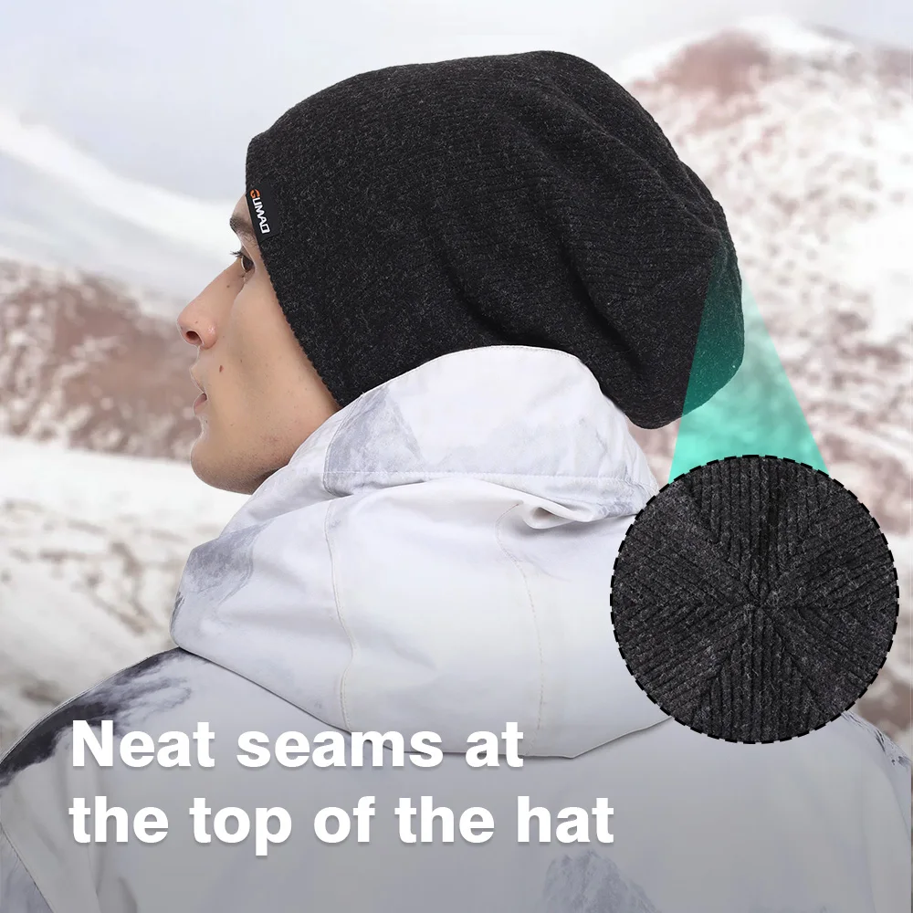 Gorros tejidos de invierno, gorros térmicos para correr al aire libre, gorros a prueba de viento para esquí, Snowboard, ciclismo, senderismo, gorro suave y cálido para hombres y mujeres - imagen 5
