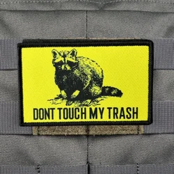 Parche táctico de gato "NON TOUCH MY TRASH", ropa, brazalete impreso, gancho, parches militares, pegatina para mochila, insignias morales