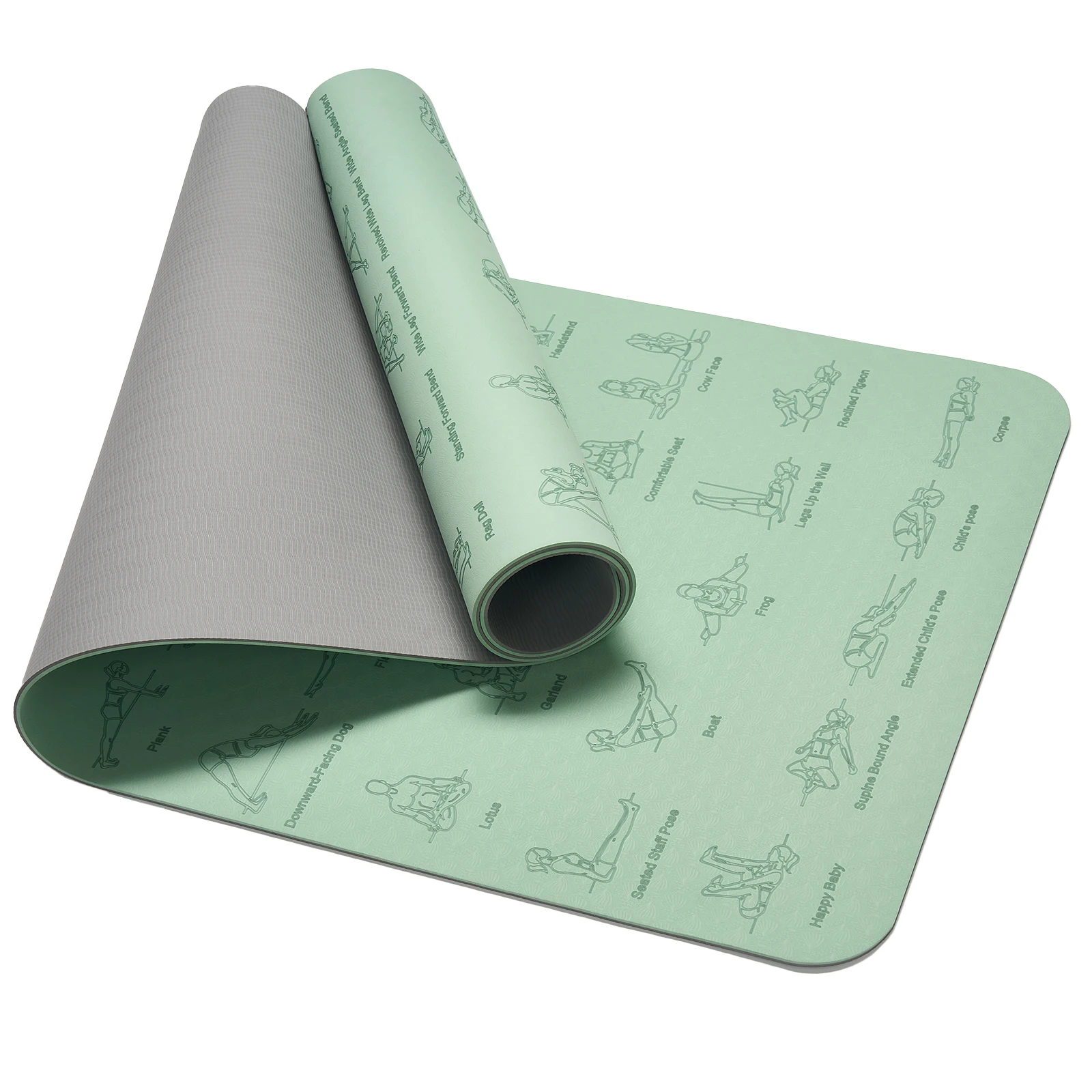 Esterilla yoga TPE antideslizante con correas elásticas para Pilates - imagen 4