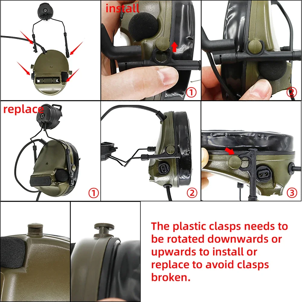 TS TAC-SKY casco táctico soporte de arco versión auriculares militares COMTA III orejeras de tiro electrónicas protección auditiva - imagen 4