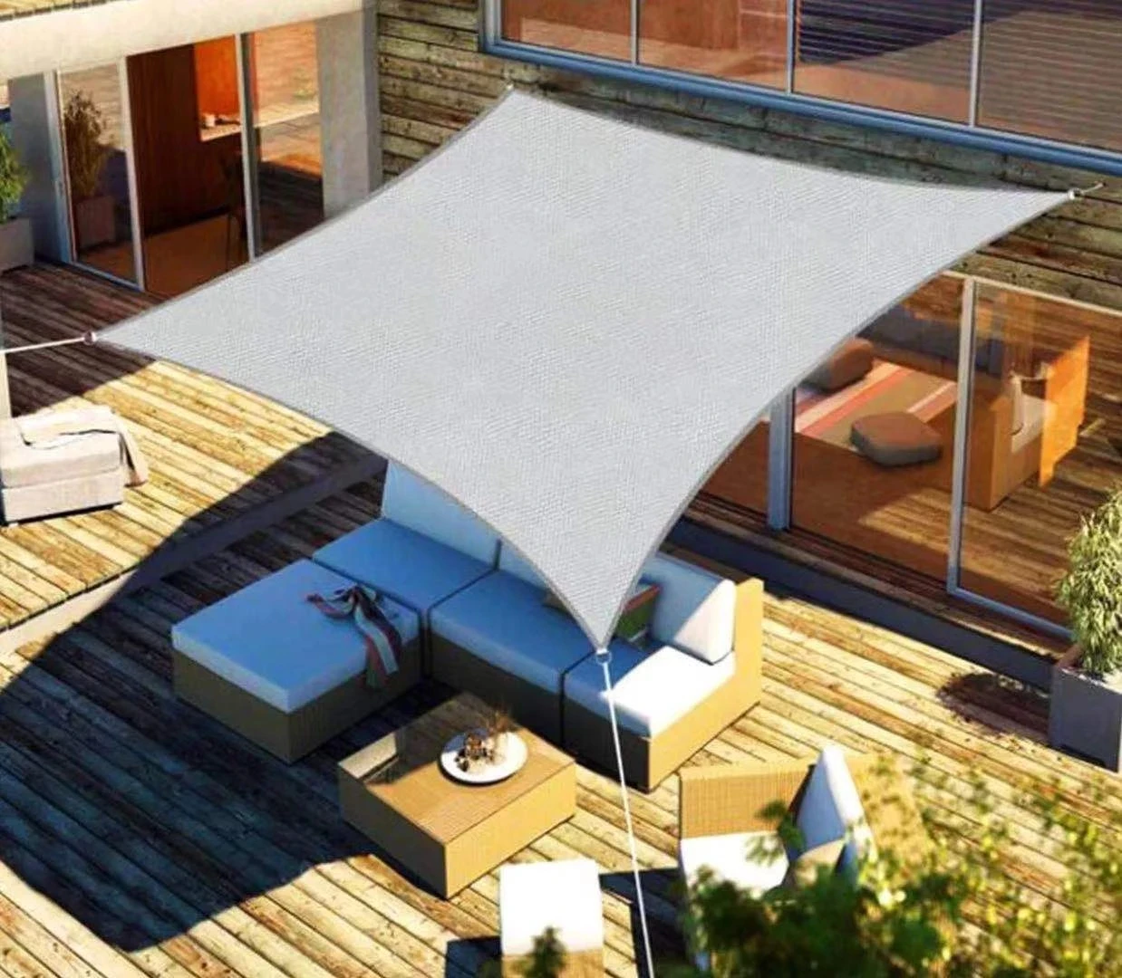Toldo al aire libre impermeable vela de sombra toldo de jardín para patio coche toldo de lona rectangular piscina sombra vela 3x6m4x5m - imagen 5