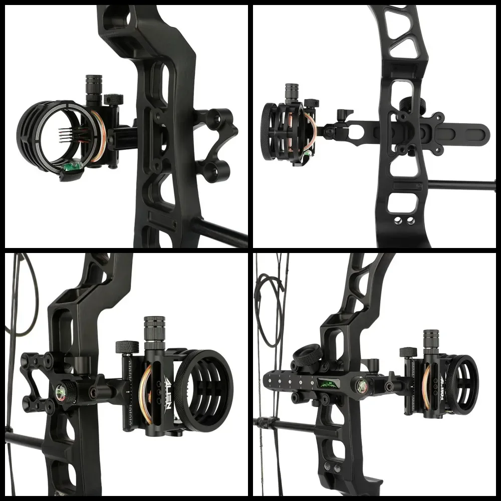 Mira de arco compuesto, lente 4x/6x/8x, mira de tiro con arco de 5 pines, fibra óptica de 0,019 pulgadas para tiro a mano izquierda/derecha, objetivo de caza - imagen 5