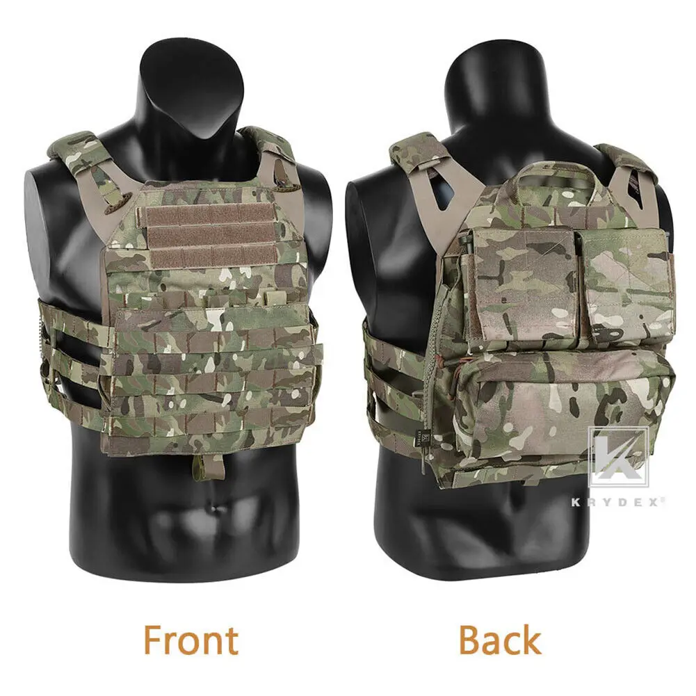 KRYDEX-chaleco táctico con mochila, Conjunto de Combate Airsoft, equipo ligero, armadura corporal, bolsa de transporte, Kit de Panel con cremallera - imagen 3
