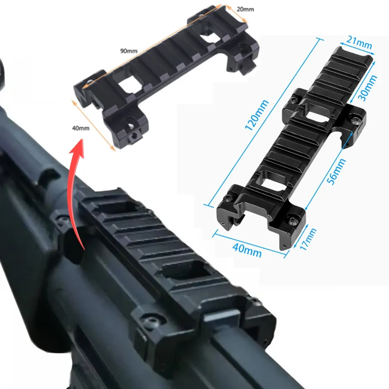 Soporte de alcance HK MP5, riel Picatinny de Metal de 20mm, mira de punto rojo, accesorios para pistola de juguete para Airsoft BB, Compatible con riel AEG PM5