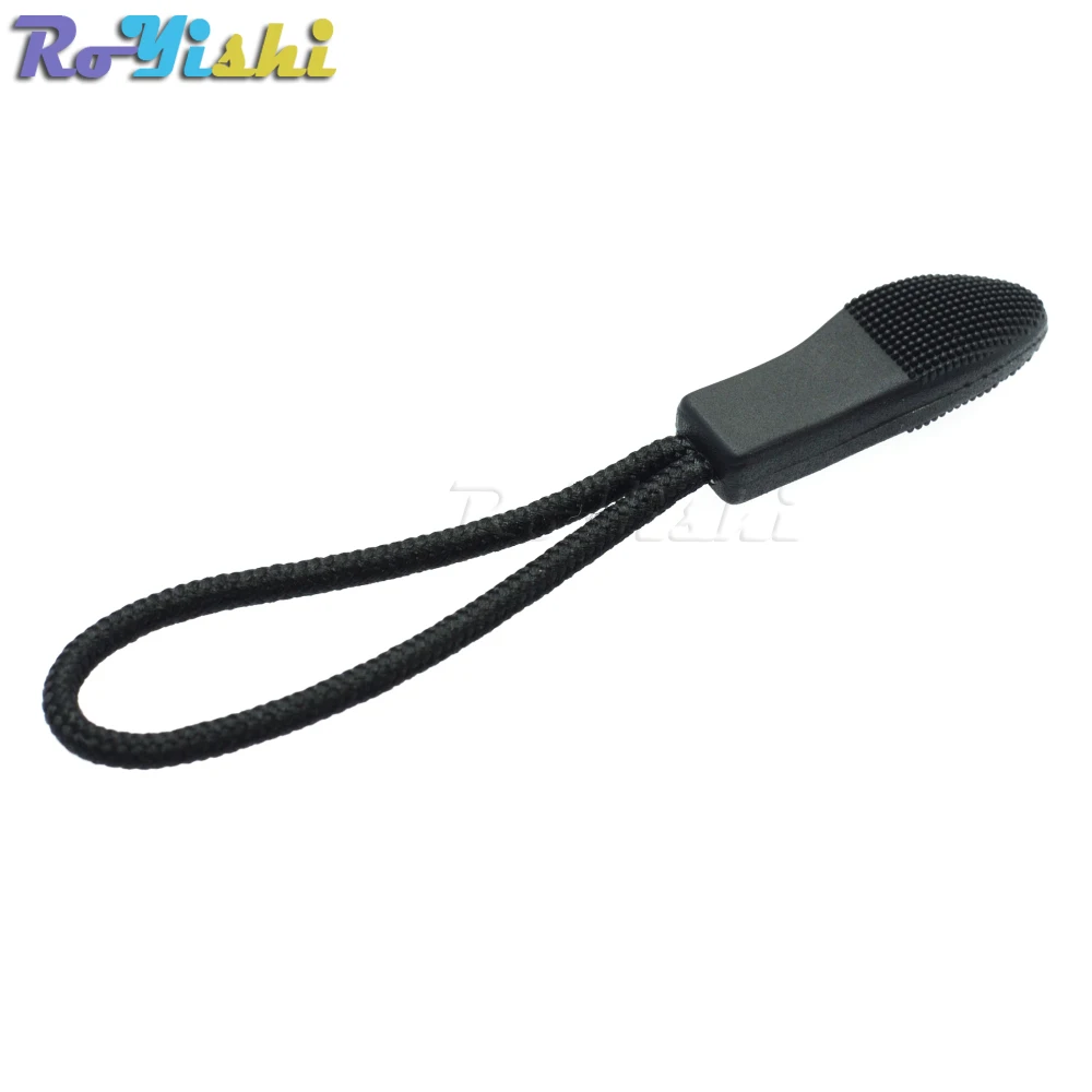 50 unids/pack tiradores de cremallera extremos de cuerda bloqueo Clip de cremallera hebilla negra para accesorios de Paracord/mochila/ropa - imagen 4