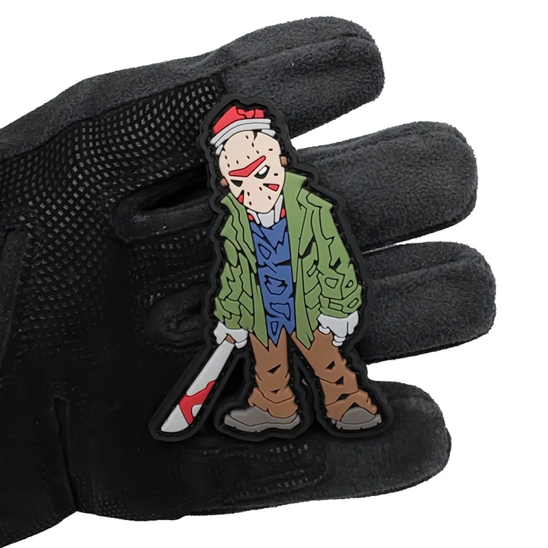Jason Voorhees Friday parches de gancho y bucle PVC caucho suave capítulo de moral, ropa al aire libre mochila insignia de parche diy - imagen 5