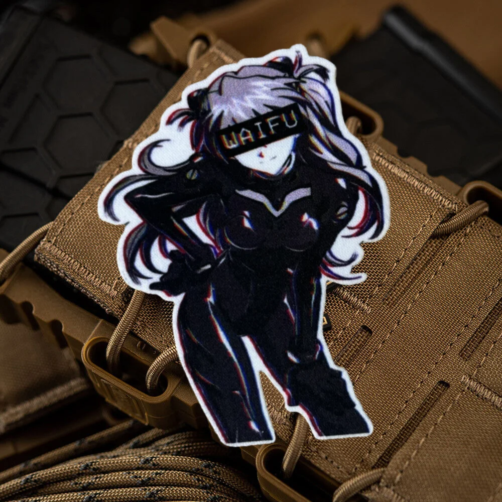 Parche táctico de Chica de Anime para ropa, emblema de gancho y bucle impreso para niñas Waifu, insignia de moral militar, brazalete, pegatinas para mochila - imagen 2