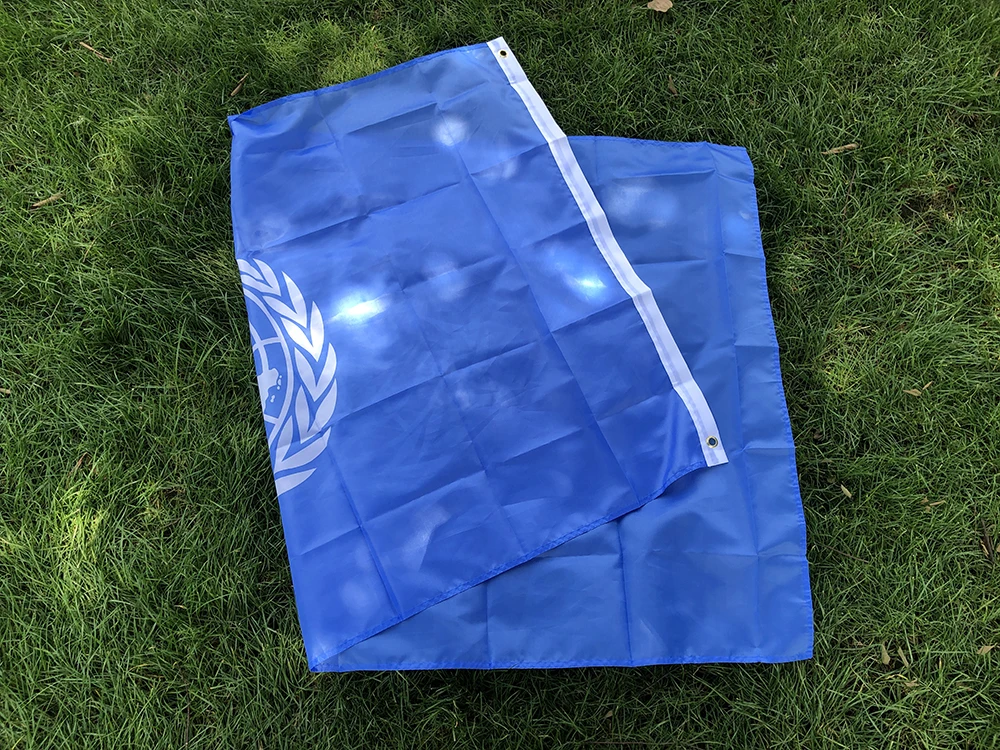 Bandera de SKY UN, 90x150cm, bandera nacional de la UN, material de poliéster, banderas colgantes de las Naciones Unidas para decoración - imagen 5