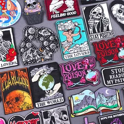 Parche táctico bordado calavera tarot – Termoadhesivo planchar