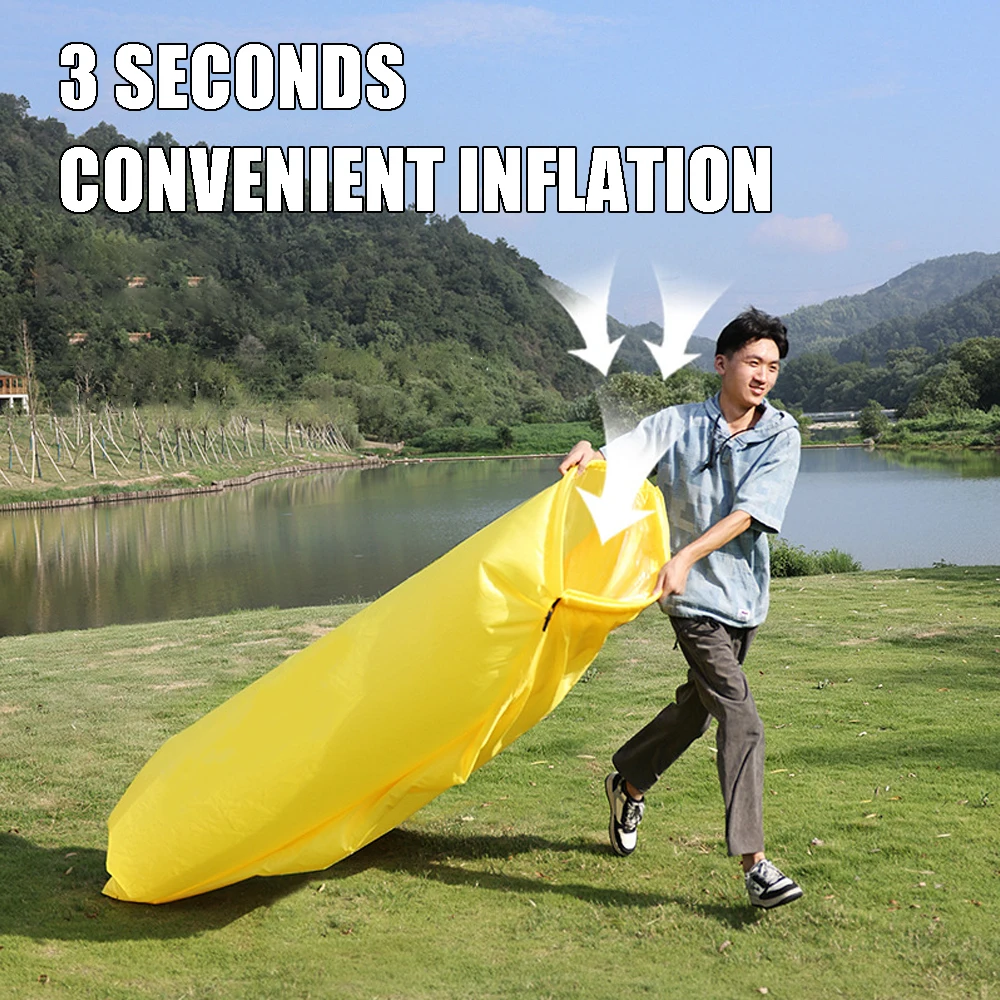 Sofá inflable, sofá perezoso portátil, tumbona de aire con bolsa de transporte, flotador inflable para piscina para acampar, Picnics en la playa y patio trasero - imagen 3