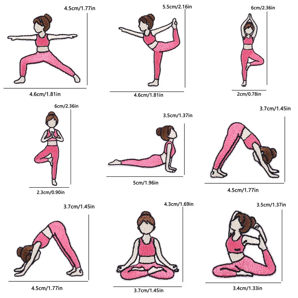 Parche bordado para chica de Yoga, parches para planchar, diseño de pose de meditación para ropa deportiva, chaqueta, estera, bolsa, parches de decoración de estilo de vida consciente - imagen 3