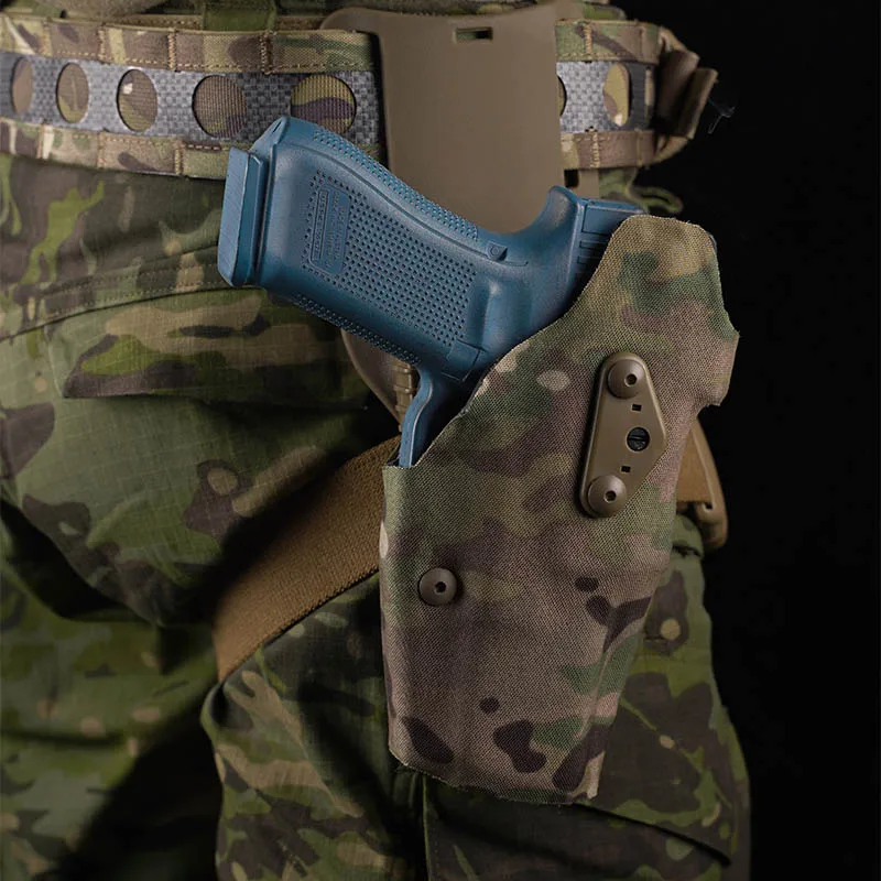 Funda para pistola Gl17 Drop Leg, sistema de bloqueo rápido QLS19 22, correa para el muslo, cinturón táctico, funda para pistola, soporte para pistola - imagen 2