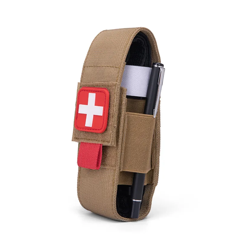 Bolsa médica táctica para tijeras Molle EMT, bolsa de cinturón apta para torniquete, tijeras EMT, cuchillo plegable, linterna táctica - imagen 4