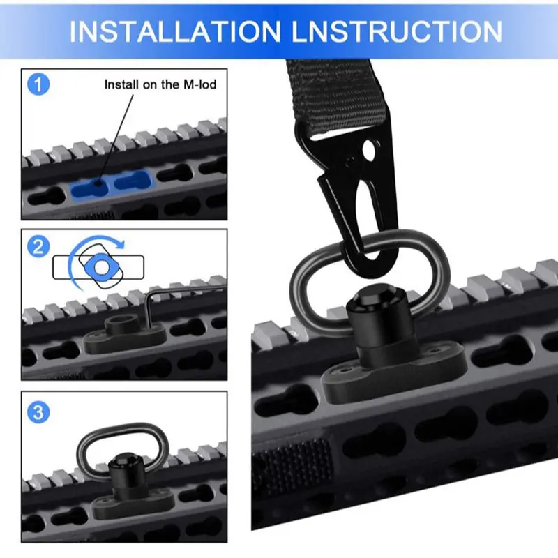Juego de tornillos de tuerca de eslinga Mlok, accesorios para Rifle Airsoft Ar15 M416 Ak7, arma de caza, piezas de tornillo de plomo, 4/6 Uds. - imagen 3