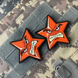 Parche táctico moral estrellas enojadas PVC velcro gancho-bucle