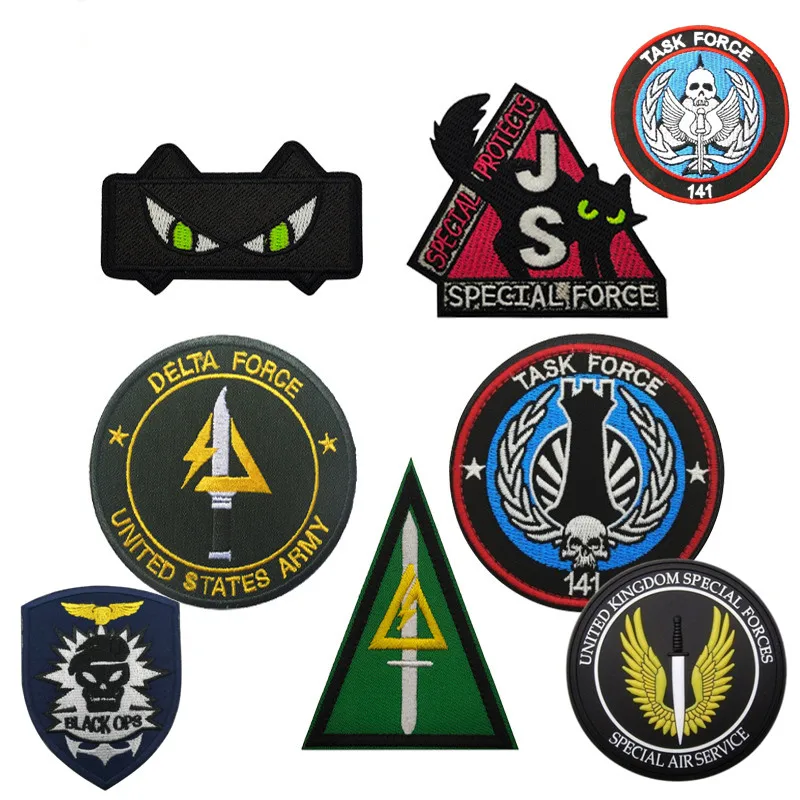 TASK FORCE 141 insignias parches bordados Black Ops gancho y bucle, mochila táctica militar emblema brazalete pegatinas para ropa - imagen 2